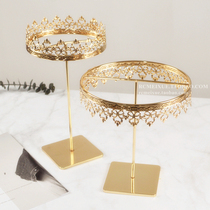 Single multifunctional metal plating wind crown lace necklace ear ring rack jewelry hanger display rack