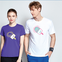 2019 spring and summer new VITRO badminton suit men and women simple solid color quick dry sweat absorption sports short sleeve t-shirt