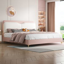 Childrens bed girl princess bed modern minimalist bedroom splicing big bed child solid wood single small bed leather bed