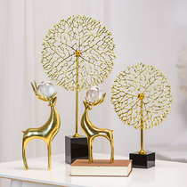 Brass deer furnished Living room decoration creative home modern light luxury TV Xuanjo relocated new home gift