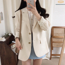 Suit jacket female 2021 early spring new white small Korean version of fried street English wind small suit jacket explosions