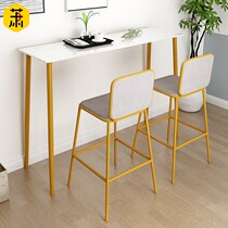Nordic bar chair modern minimalist bar chair high stool wrought iron household backrest high bar chair creative stool