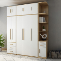 Nordic wardrobe modern simple home bedroom cabinet economical storage storage storage large wardrobe combination can be fixed