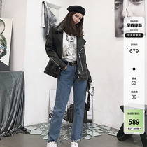 2022 New Haining imported tanned fur coat female locomotive coat in locomotive coat