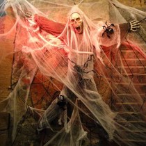 Halloween Decorative spider web simulation Spider haunted house bar shopping mall scenic props Spider cotton horror spider silk