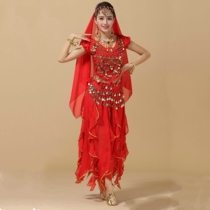 Special Price Belly Dance Dance Suit Dress New Indian Dance Play Out Suit Stage Table Performance Short Sleeve Practice Suit