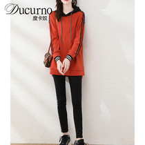 Ducurno22 years casual fashion sports suit womens autumn and winter style wear and clothing two sets of women