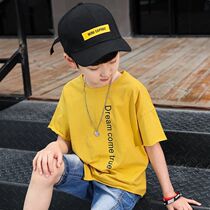 Boy Clothing Boy Short Sleeve T-shirt 2020 Summer Dress New CUHK Child Half Sleeve Pure Cotton Blouse Foreign Air Child Compassionate Tide