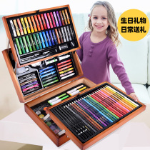 Watercolor pen set gift box kindergarten art Special 24 color watercolor pen washable childrens gifts girls 3-5-6 years old primary school crayon set 36 color brush gift box customization