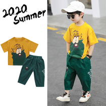 Boys summer short sleeve trousers foreign style set 2020 new Korean handsome little boy clothes summer leisure tide