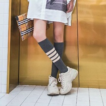 Large calf socks female 200 pounds in tide high tube pile socks fat MM over knee students jk spring and autumn summer thin mode