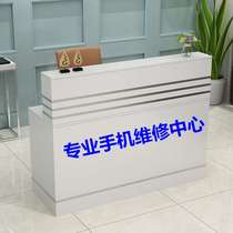 Mobile phone repair desk desk cash register desk business front desk custom wooden cabinet table small shop reception bar