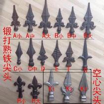 Cooked Iron Forged Beat Gun Head Wall Casing Stairs Flowers Welding Pointed Gun Pointed Galvanized Iron Round Steel Sheet Iron Sheet Material Raw Iron