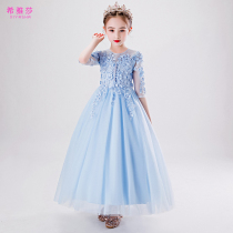 Childrens princess dress puffy gauze girls birthday evening dress small flower girl high-end catwalk show dress foreign wedding dress dress