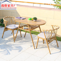 Outdoor Balcony Casual Small Table And Chairs Three Suits Outdoor Patio Terrace Light Lavish Creativity Containing Combo Net Red