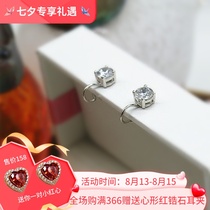 925 silver inlaid zircon shiny wild small ear clip CC jewelry workshop hypoallergenic handmade mosquito coil plate earrings