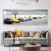 Large Living Room Decorative Painting Modern Simple Sofa Background Wall Hanging Stone to Run Perforation Free Horizontal Porcelain Painting