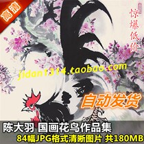 National painting HD Photo Chen Dahanyus work painting Set of 84 full set of water ink flower bird design material to imido print drawing