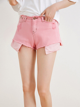 Clearance Purchase #9 Charm High-end LU0S0002 Scratch Tear Edge Hot Pants Denim Shorts Women Summer