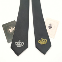 (Pointed Crown hand embroidered) ins trend tie men hair stylist matte matte light girl black 5cm accessories