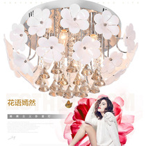 Round creative European crystal lamp led crystal chandelier pastoral restaurant modern simple living room lamp bedroom lamp