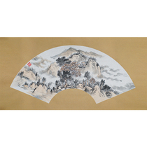 Chai Yong Landscape Fan famous ink painting Chinese landscape painting sketches painting living room office hanging painting