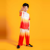 Childrens martial arts clothing kung fu short-sleeved boys and girls kindergarten childrens training show students martial arts practice clothing