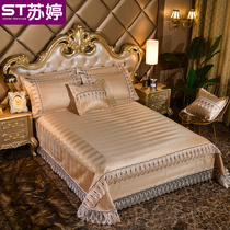 European lace ice rattan seats three sets of sheets paragraph summer mat thickened air conditioning mat anti-skid 1 8m washable