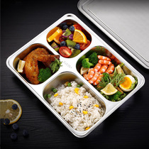 304 stainless steel lunch box canteen dining box lunch box with lid kindergarten students fast food plate