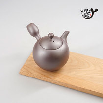 Japan Wan Gu Yaki regular kiln Famous handmade purple clay side handle pot Urgent whisker teapot Purple sand original mine Kung Fu tea pot