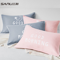  Sanli pillow towel pure cotton pair 100% cotton gauze pillow towel high-end thickened couple single student pillow towel