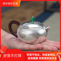 Silver pot sterling silver 999 bubble teapot all hand-made tea small silver pot home kung fu tea ceremony silver tea set Kung Fu Small Pot