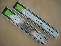 Thickening no handle three-section rail rebound ball slide drawer press the bullet to open the slide