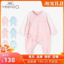 British baby jumpsuit Spring and Autumn long sleeve newborn thin clothes ha clothes for men and women Baby Home climbing clothes cotton clothes