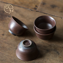 Drink-to-kilns Kiln Change Handmade Wood-fired Qigong Fu Tea Cups of Tea Cup Ceramics Single Cup Coarse Pottery Master Cups Personal Special Cups