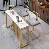 Light and luxurious bench chair New Chinese leaning against wall table and chairs combined modern minimalist bar stool livingroom High foot table and chairs