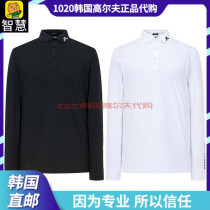 South Korea J LINDEBER Golf Wear Men's 21 Autumn golf Simple Sports Lapel Long Sleeve T-Shirt