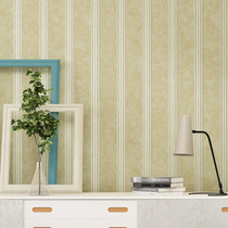 Non-woven European wallpaper 3D plain color striped bedroom background wallpaper living room modern simple high-end home