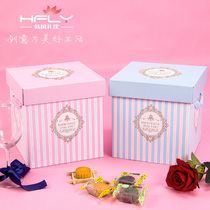 Year Goods Gift Box Square Folded Hand Gift Wrapping Box Fruit Gift Box Snacks Corrugated Cardboard Box Containing Box