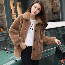 Fashion Imitation Lamb Fur Straw Jacket Woman 2022 Autumn Winter New Korean version Loose Flap Fur Integrated Jacket Woman
