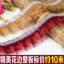 Curtain lace snow yarn chameleon decoration small side lace fungus pleated edge accessories wide edge mesh yarn edge