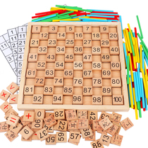 Childrens kindergarten mathematics arithmetic teaching aids Primary school number stick Montessori early education educational toy Magnetic 100-digit board