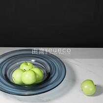Modern Glass Whirlpool Fruit Pan Swing Piece Art Creative Boilerplate Room Sales office Living Room Tea Table Containing Tray