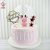 Cake model simulation 2019 new net red popular fawn people window furnishings sample birthday cake model