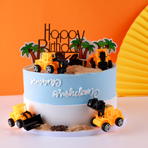 Cake model simulation 2021 New trembles Net red engineering car birthday cake model sample window sample