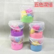 Manufacturer direct sales space toy color sand a catty 1L barrel loaded space sand children magic Mars sand suit toy