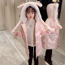  Next win girls  cotton clothes in winter 2020 new Western style middle and large childrens velvet thickened childrens cotton coat jacket