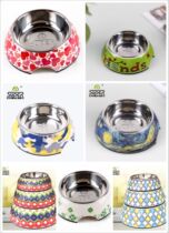 Super Hop High Grade Pet Bowl Dual-purpose Anti-Slip Bowl Dog Bowl Stainless Steel Food Pot Decal Bowl 7