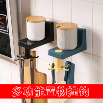 Punch-free rotatable kitchen hook rack Wall scatless shovel spoon Kitchen rack wall storage artifact