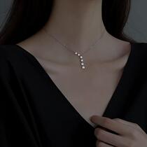 Chow Tai Fook Huanmei 925 sterling silver necklace female sweater chain niche design sense ins cold wind choker light luxury flow